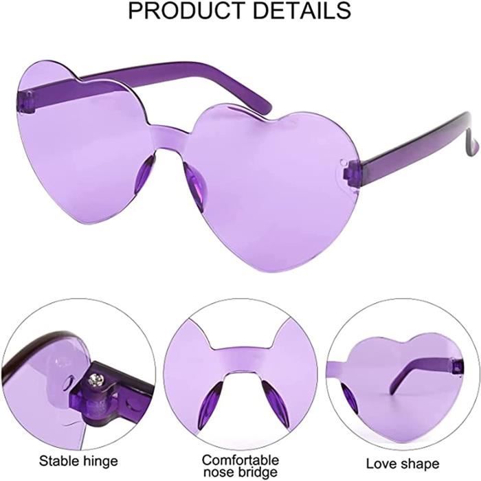 Lunettes De Soleil Cœur Rétro - Lot De 2 - Style Hippie Années 70 - Pour Hommes, Femmes, Enfants