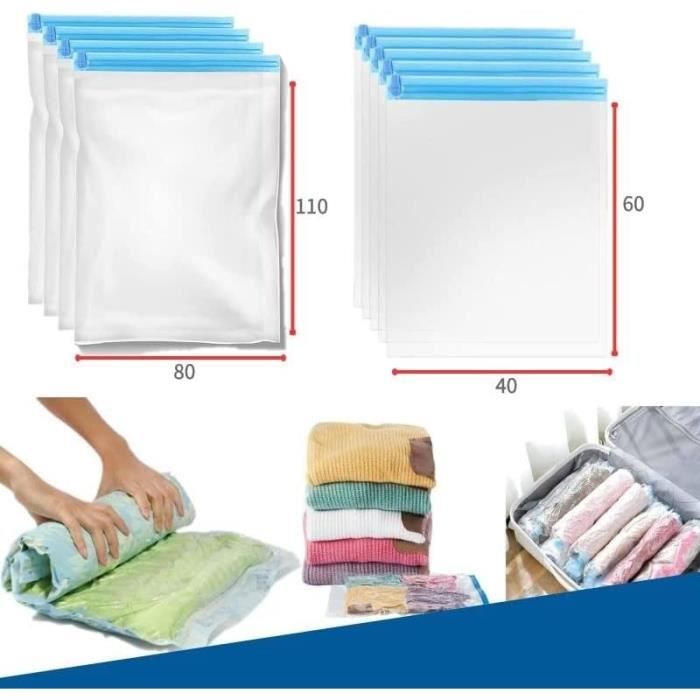 Sacs de compression sous vide pour vêtement, 20 pièces, 3 tailles : Petits/Grands/Jumbo, 80 % d'économie d'espace, réutilisables, robustes Pour voyage, parure de lit, couettes, oreillers, couverture Sacs de compression sous vide pour vêtement, 20 pièces, 3 tailles : Petits/Grands/Jumbo, 80 % d'économie d'espace, réutilisables, robustes Pour voyage, parure de lit, couettes, oreillers, couverture
