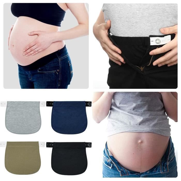 4 Pcs Extension de Pantalon de Grossesse,Extenseur Pantalon Ajustables pour  Femme Enceintes,Extension Pantalon de Bouton Maternité