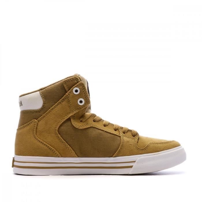 Baskets SUPRA Vaider Homme Camel Cuir su d et textile