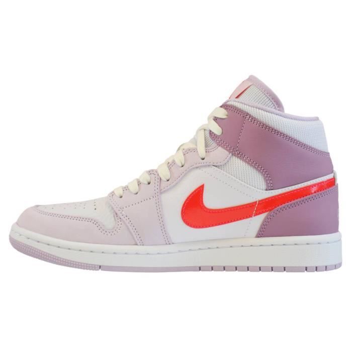 Chaussures NIKE Air Jordan 1 Mid Valentines Day Blanc Violet