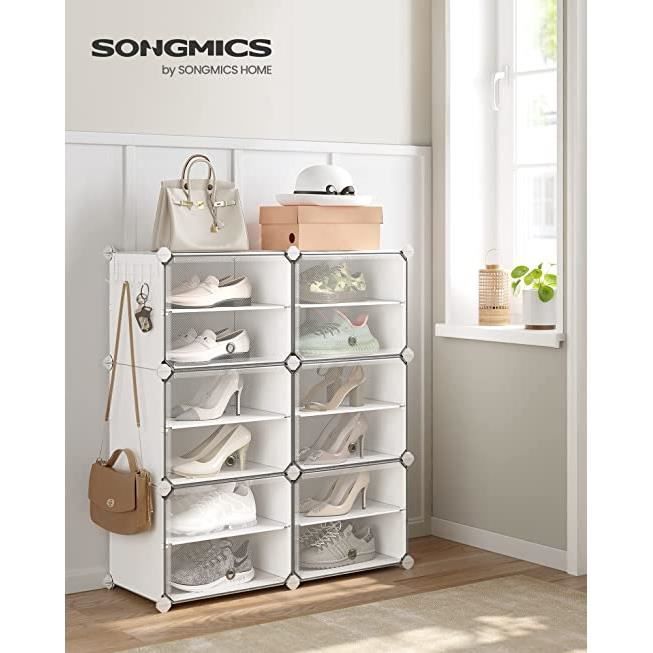 SONGMICS Organisateur de rangement à suspendre pour penderie, étagères de rangement à suspendre, organisateur de vêtements, peu encombrant et pliable, crochets en métal et inserts en bambou, motif SONGMICS Organisateur de rangement à suspendre pour penderie, étagères de rangement à suspendre, organisateur de vêtements, peu encombrant et pliable, crochets en métal et inserts en bambou, motif