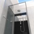 Cabine de douche 90x90cm carrée porte pivotante - avec bande effet miroir - SQUARE STRIPE-2