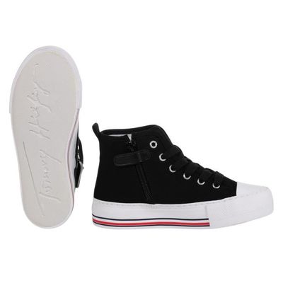 Baskets montantes fille Tommy Hilfiger black Black Cdiscount