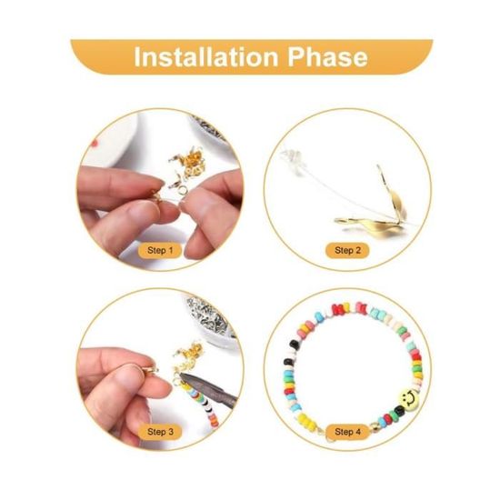 Braccialetti Fai Da Te Kit Fermoirs Bijoux Zythrem 1273 Pièces - Boucles, Anneaux, Fermoirs Homard - Pour Création Et Réparation Gancetti Per Braccialetti