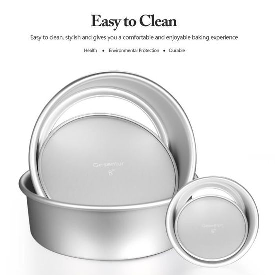 Lawei Lot De 3 Ensemble De Moules à Gâteau Ronds Revêtemen Moule