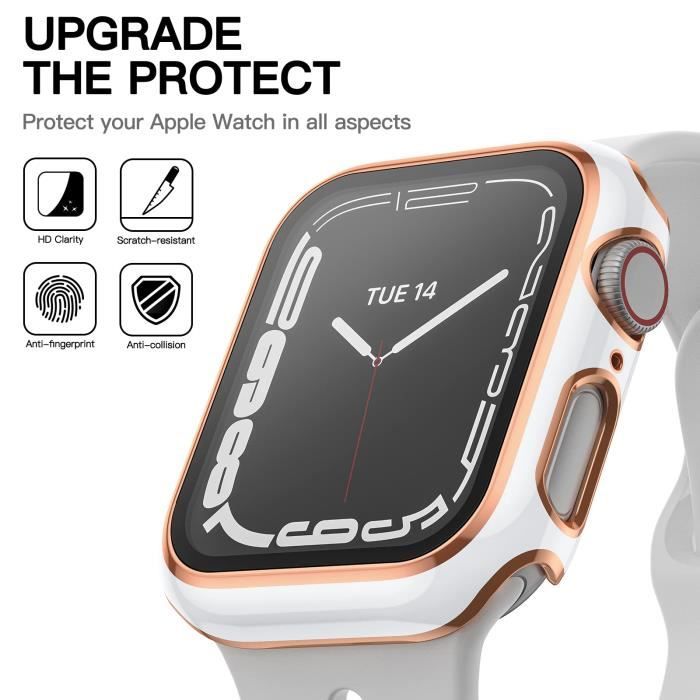 45mm series 7 argent rouge Glass Cover For Apple Watch band