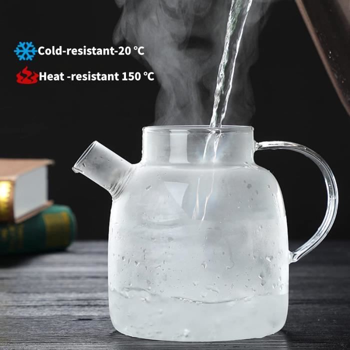 Vente chaude 600 ml théière en verre résistant à la chaleur transparente  avec couvercle Infuser filtre - Cdiscount Maison