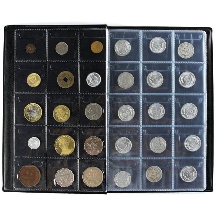 Album collecteur de pièces de monnaie 150 pochettes Convient pour les  pièces de monnaie de moins de 4,4 cm de diamètre