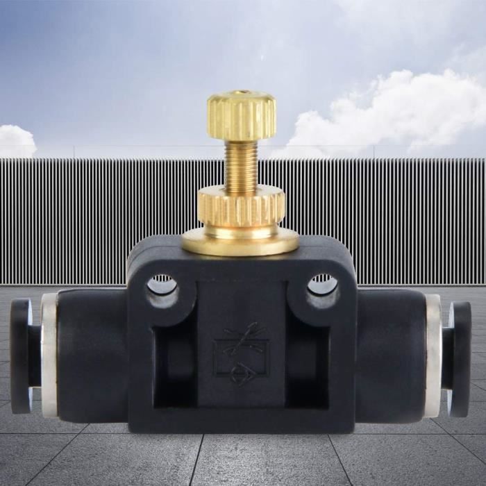5 Vannes De Débit Pneumatique - Raccord Rapide 6mm, Contrôleur Air Comprimé
