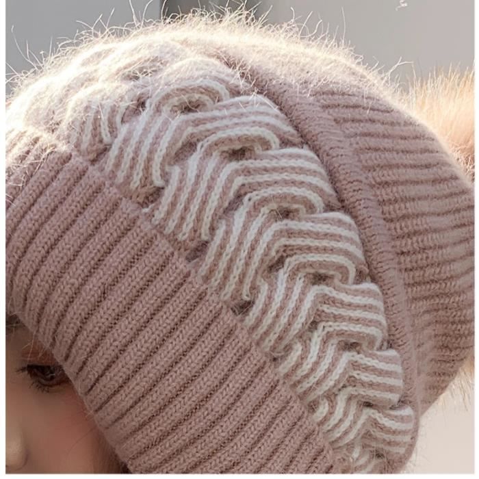 Bonnet D'hiver Unisexe Doublé Polaire - Tricoté Extensible - Pour Hommes Et Femmes - Idéal Sports D'hiver, Randonnée, Ville