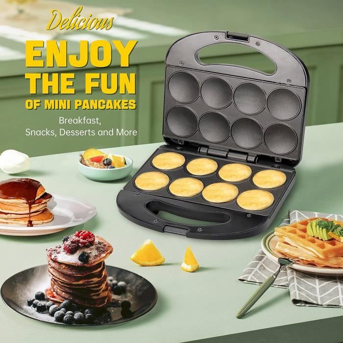Mini Pancakes Maker Machine with Non Stick Plates, Small Pancake