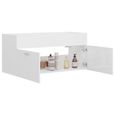 45063Haut de gamme® MEUBLE SOUS VASQUE - Meuble de rangement salle de bain - Blanc brillant 100x38,5x46 cm Aggloméré-3