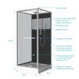 Cabine de douche 90x90cm carrée porte pivotante - avec bande effet miroir - SQUARE STRIPE-3