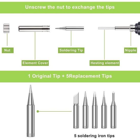 Kit Fer à Souder 60W 9 En 1 - Fer à Souder Électronique Précision Avec Accessoires Pour Bricolage