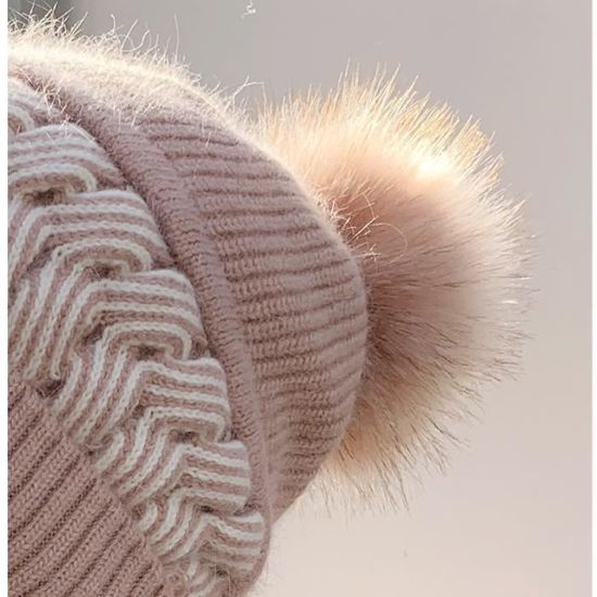 properLI Bonnet Chaud Essentiel en Hiver et Automne tricoté et Velours Casquette Cache-Oreilles pour Femmes Confortable