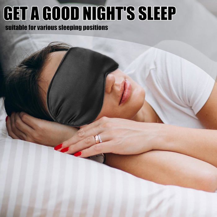 Masque De Nuit 3D Cache-yeux Doux - Noir - Pour Sommeil, Relaxation Et Voyage
