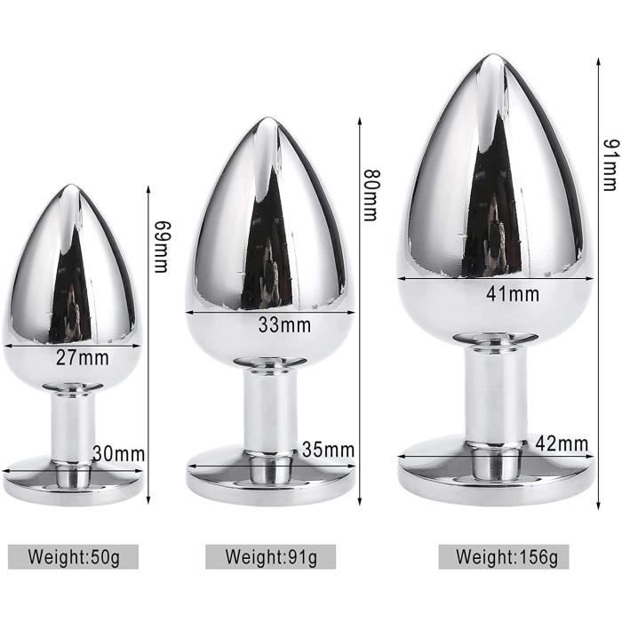 Plug anale, Plug anale debutant Grand + Moyenne + Petite taille Plug anal  en mtal avec diamant en cristal transparent, Sex toys - Cdiscount Boutique  Erotique