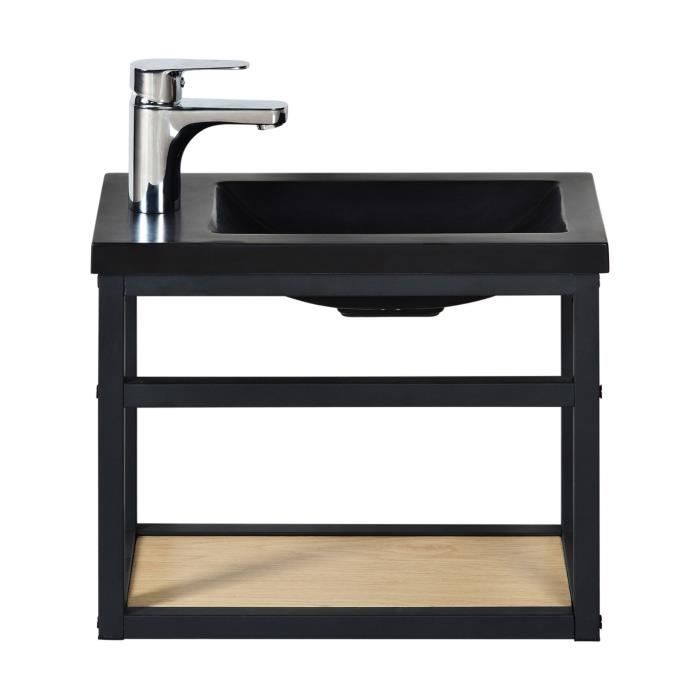 Meuble lave-mains d'angle noir SKINO - MOB-IN - Skino - Vasque en résine de  synthèse blanche - Porte réversible - Cdiscount Bricolage