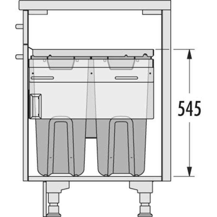 Hailo - Double panier à Linge encastrable 80L Laundry Carrier 600