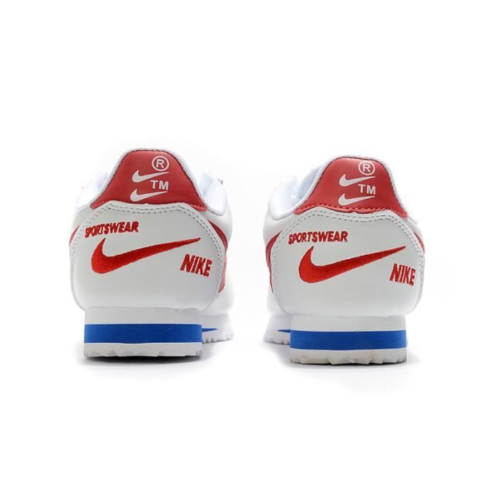 Nike cortez homme outlet blanche rouge