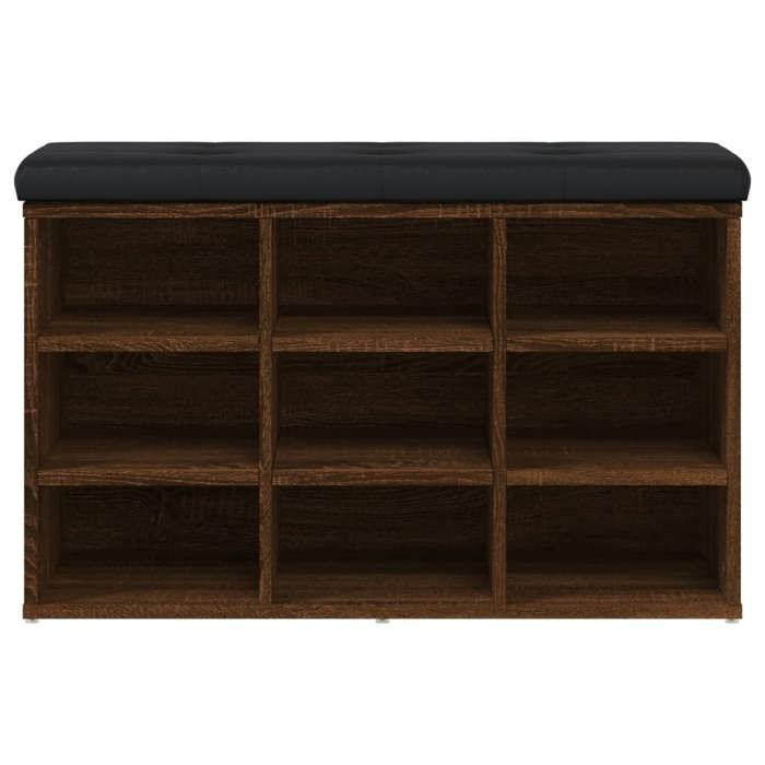 Banc à chaussures gris béton 82x32x50 cm bois d'ingénierie