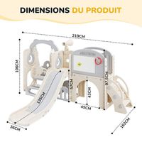 XJD Toboggan 5 en 1 pour enfant et bébé, grimpeur avec panier de basket-ball, télescope, panier de rangement, cadres d'escalade de jardin pour enfants, ensemble de jeu intérieur et extérieur pour