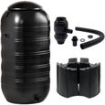 NATURE Récupérateur d'eau kit - 250 litres - Forme colonne - Traité anti-UV - Fabriqué en Europe - Noir-0