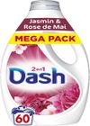 VBHDSGFHSDFFH 2en1 Lessive Liquide 60 Lavages,Jasmin et Rose de Mai,avec 3 SEMAINES DE FRAÎCHEUR* et Lenor,Fabriquée En France,2in1