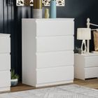 VIDA DESIGNS Commode Denver blanche avec 4 tiroirs – Meuble de chambre moderne