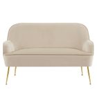 BAÏTA Canapé droit MARCELINO fixe velours beige