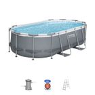 Kit Piscine hors sol tubulaire BESTWAY - Steel Pro MAX™ - 427 x 250 x 100 cm - Ovale (Avec filtre à cartouche, 1 cartouche et échell