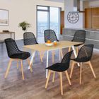 IDMARKET Lot de 6 chaises MANDY noires pour salle à manger