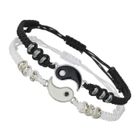 RUNFON Bracelet d'amitié Réglable Tressé Poignet Chaîne Relations Couples Bijoux Valentines Cadeau 1Pair