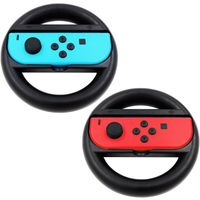 2PCS Volant Joy-Con pour Nintendo Switch Volant Joy-Con Manette Poignées de Roue Pour Mario Kart （Noir）