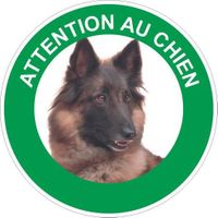 Panneau Attention au chien Berger belge - Rigide Ø180mm - 4040431