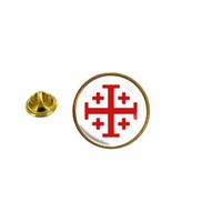 pins pin badge pin's drapeau croix jerusalem templier blanc