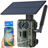 Caméra de chasse solaire CAMPARK 2K 14MP  Trail Camera 120°grand angle  avec 940nm Vision nocturne et 4G SIM/APP