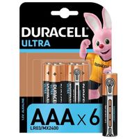 Duracell Ultra, lot de 6 piles alcalines type AAA 1,5 Volts, LR03