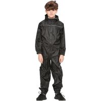Filles Garçons Imperméable Enfants Noir Flaque Combinaison Vêtements de Pluie Imperméable Encapuchonné Rainsuit 2-13 Ans