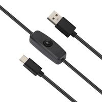Sonew pour câble de charge Raspberry Pi 4B 3PCS 5V3A Type-C vers USB Adaptateur secteur Cordon d'alimentation avec interrupteur