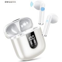 SWGOTA Ecouteurs Bluetooth Sans Fil 5.3, HiFi Stéréo avec ENC Mic, 30H Contrôle Tactile, Oreillette Bluetooth Sport Étanche IP7