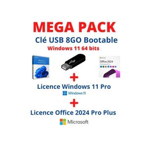SYSTÈME D'EXPLOITATION PACK WINDOWS 11 SUR CLE USB BOOTABLE + LICENCE WIN