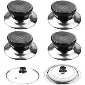 Lot De 3 Poignées De Couvercle Pour Casseroles Et Poêles - Imitation Bois, Résistante à La Chaleur - Universel - 11