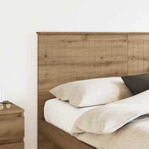 Tête de lit avec rangements NASTIA - 160 cm - Chêne et anthracite