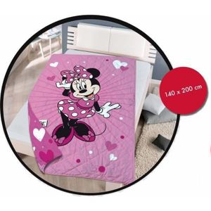 COUETTE Couette imprimée Minnie Mouse Cœur Rose 140x200 cm Disney