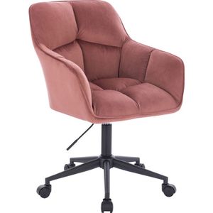 CHAISE DE BUREAU SVITA JERRY chaise de bureau avec accoudoirs, réglable en hauteur Chaise pivotante à roulettes en velours vieux rose 91543
