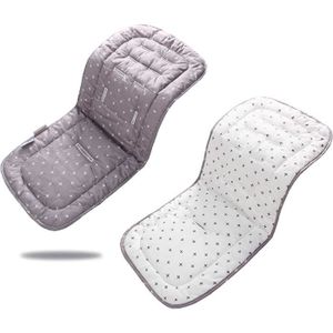 HOUSSE MATÉRIEL VOYAGE  Coussin de Siège Poussette,rembourrage Universel pour Bébés,Réducteur de Landau Doux et Réversible,pour poussettes,gris + blanc