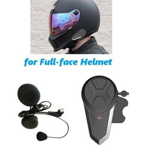 Acheter BT-12B Intercom pour casque de moto Bluetooth 5.0 + casque CSR,  batterie 2000 mAh, mains libres pour casque complet/demi-visage,  communication d'équitation, lecture de musique