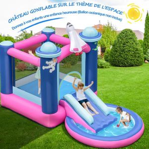 AIRE DE JEUX GONFLABLE DREAMADE Château Gonflable avec Piscine Ronde, Zon